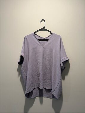 JODIFL Lavender Textured V-Neck Tunic
